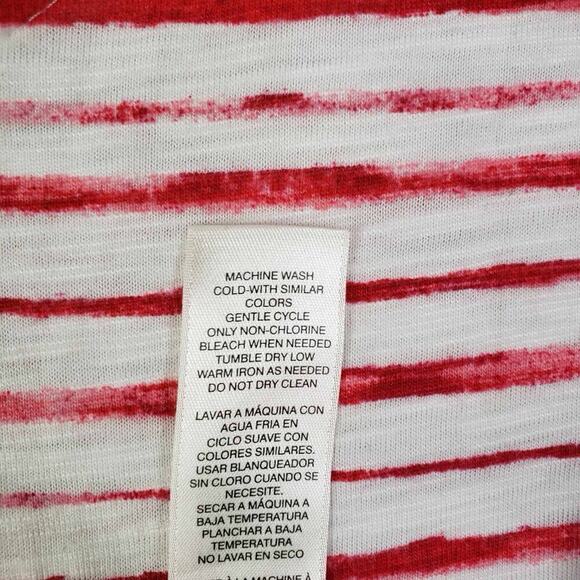 Chicos Shirt Ultimate Tee Size 4 US XXL 2X White Red Striped 3/4 Sleeve Stretch - Picture 8 of 9